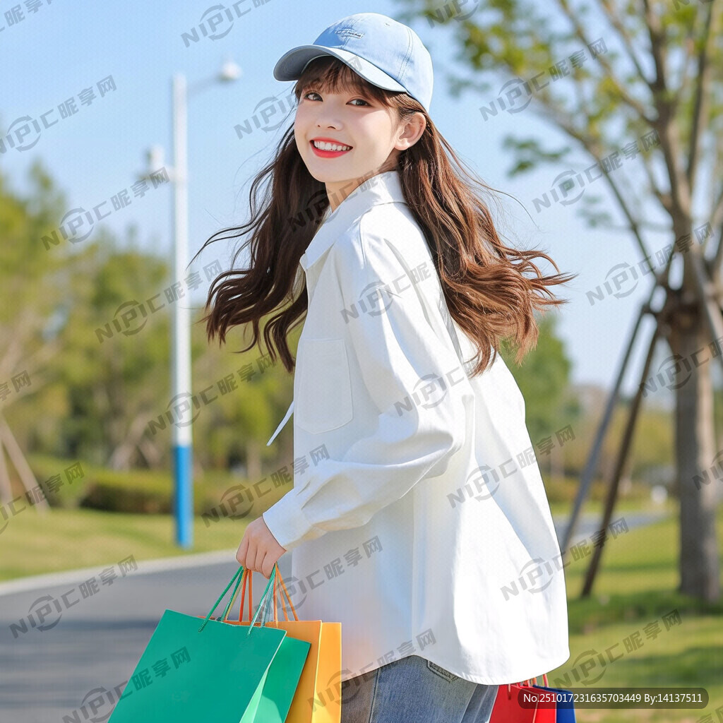 帮我画一个现代风的少女 