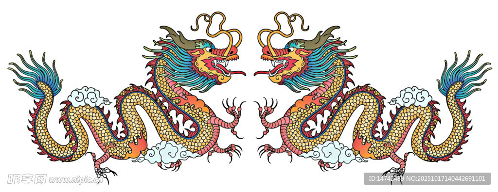 中国龙龙纹图案