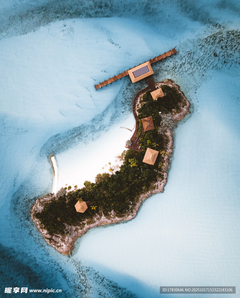 海岛景观鸟瞰图