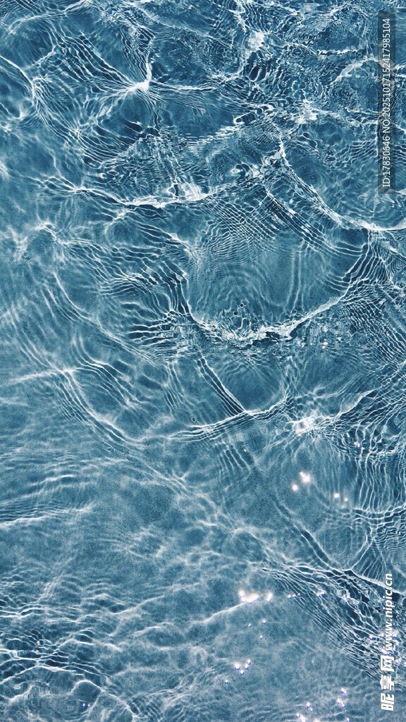 蓝色水波纹理特写