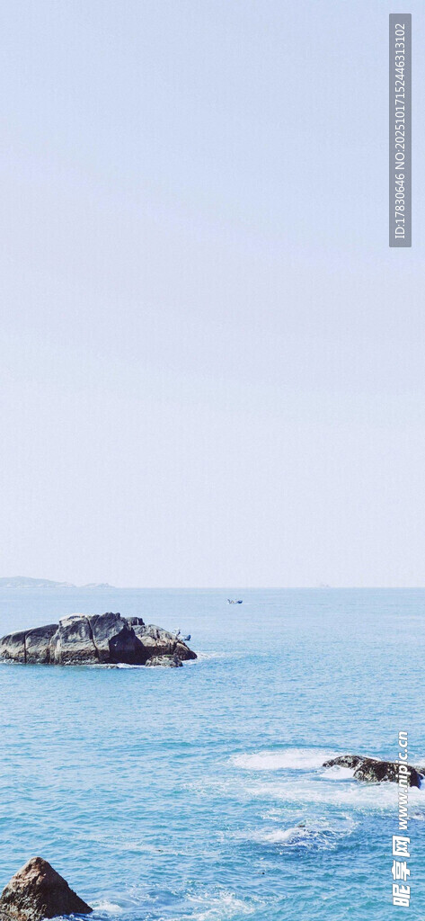 碧海孤礁的美丽景致