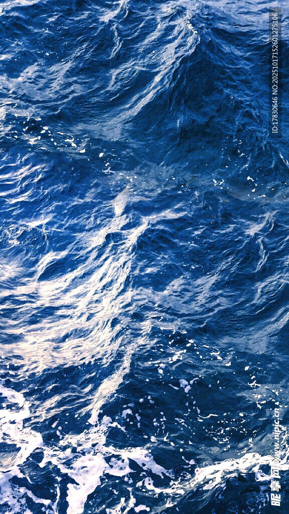蓝色海洋波涛汹涌