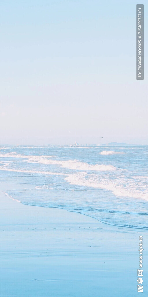 蓝色海洋海浪风景图