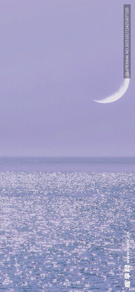 海上双月景梦幻静谧夜