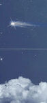 夜空中的流星与云朵