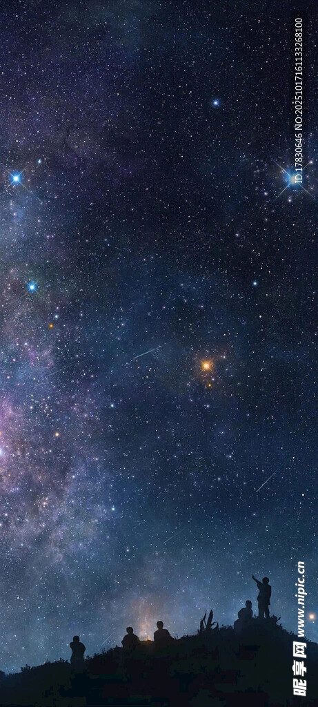 星空下的神秘建筑轮廓
