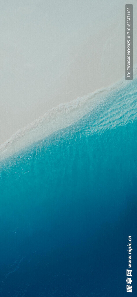 蓝色渐变海浪美景