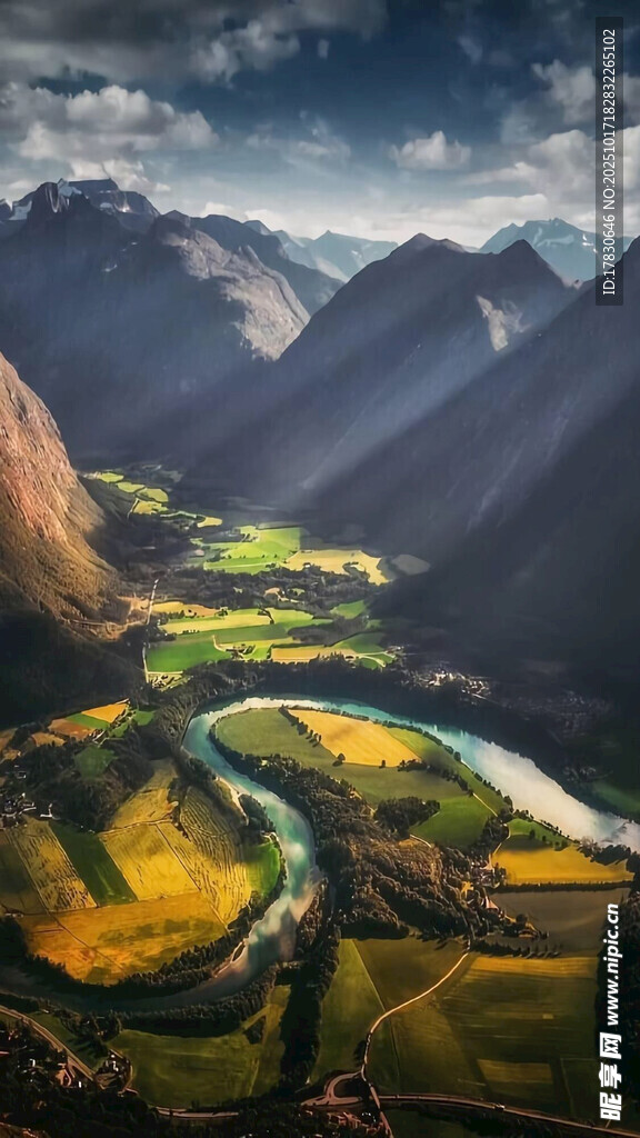 山谷间的壮丽自然景观