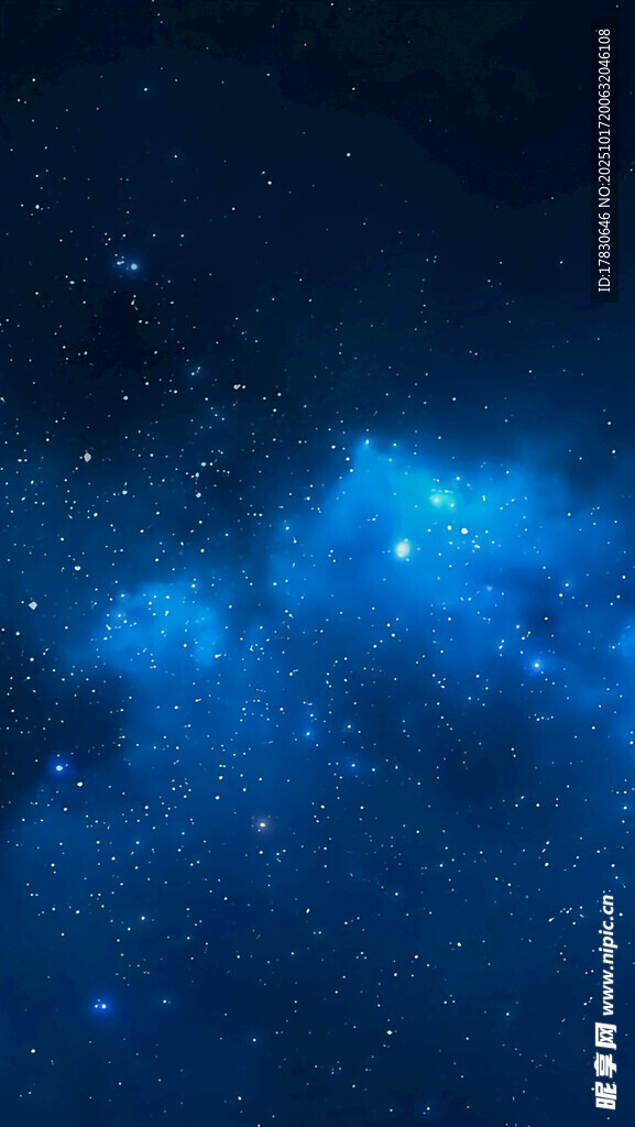 梦幻深邃的蓝色星空