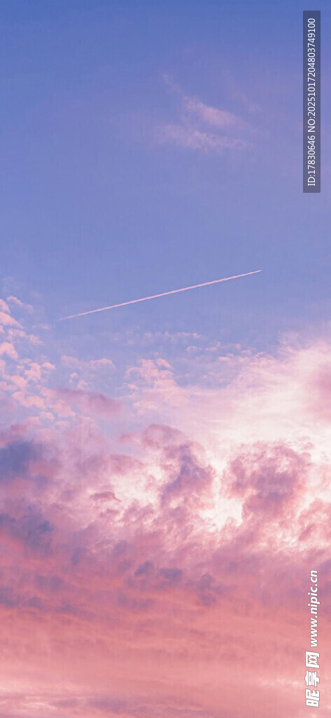 梦幻粉紫色天空美景