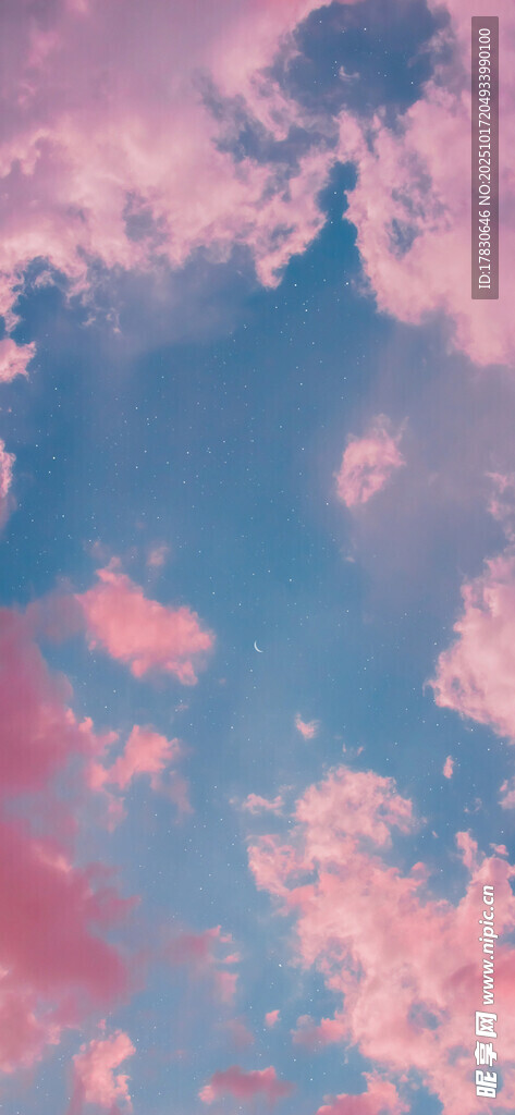 梦幻粉蓝交织天空美景