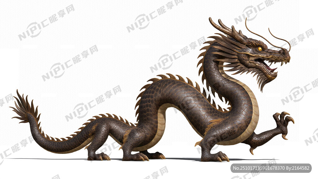 一条行走的龙 颜色为深古铜色