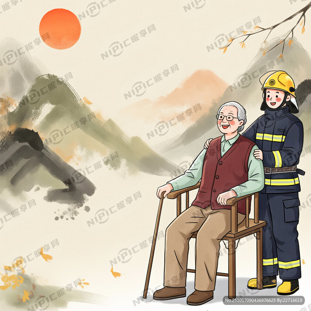 暖阳护老・消防同行背景