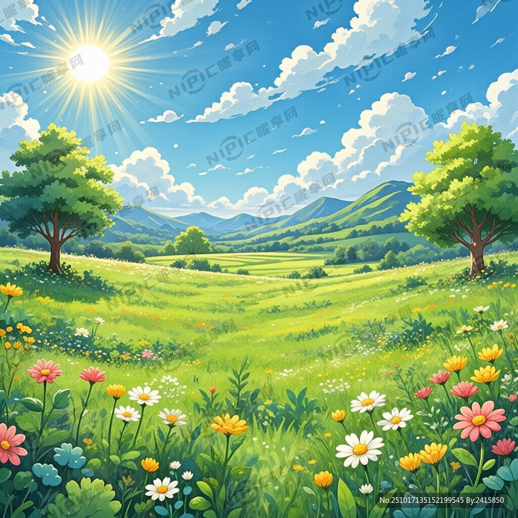 绿水青山 平原草地 自然风光
