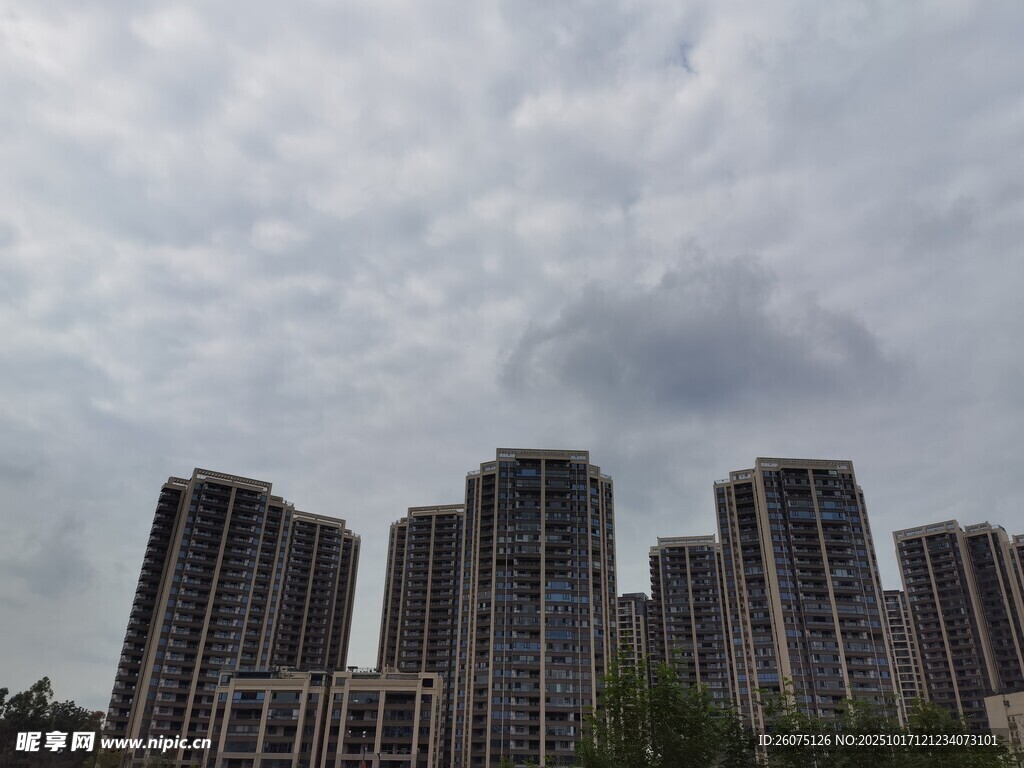 城市高楼林立的天际线