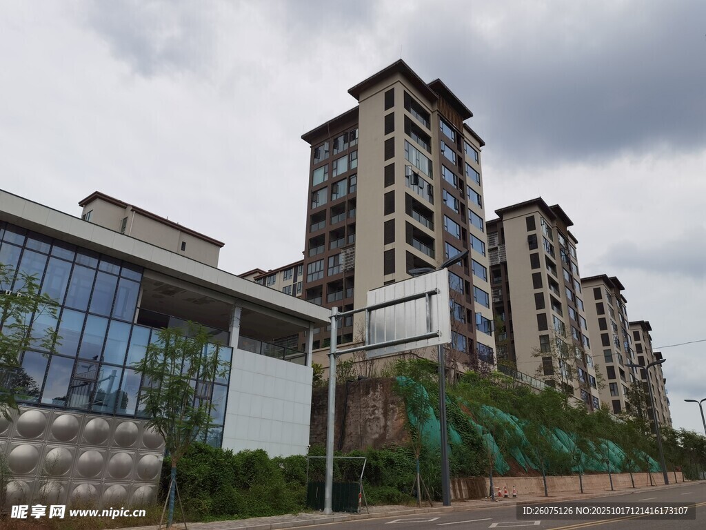 现代高层住宅建筑群景观