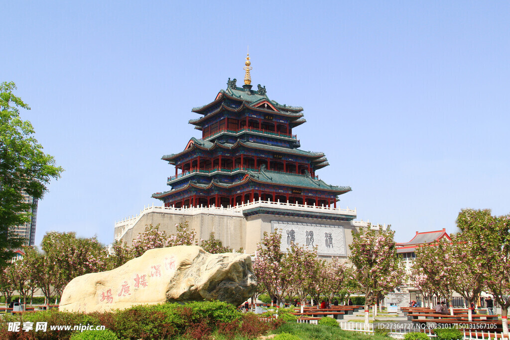 西安钟楼古建筑景观