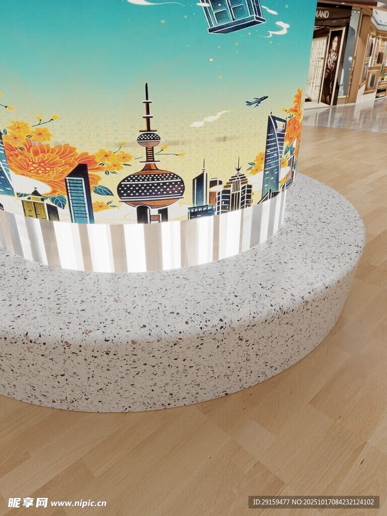 城市景观主题圆形蛋糕