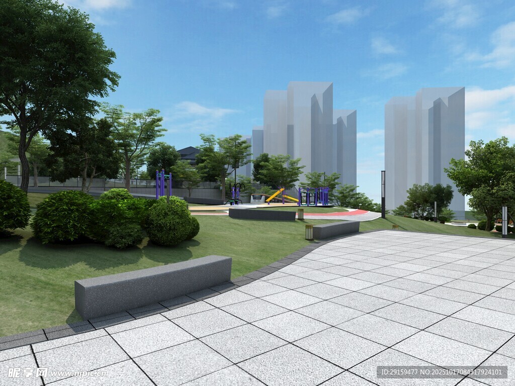 城市公园休闲步道景观