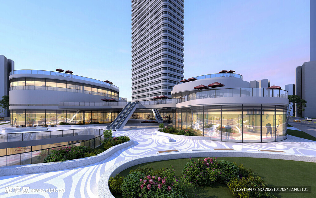 现代城市景观建筑效果图