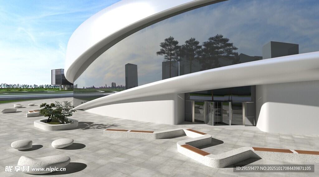 现代风格建筑户外景观