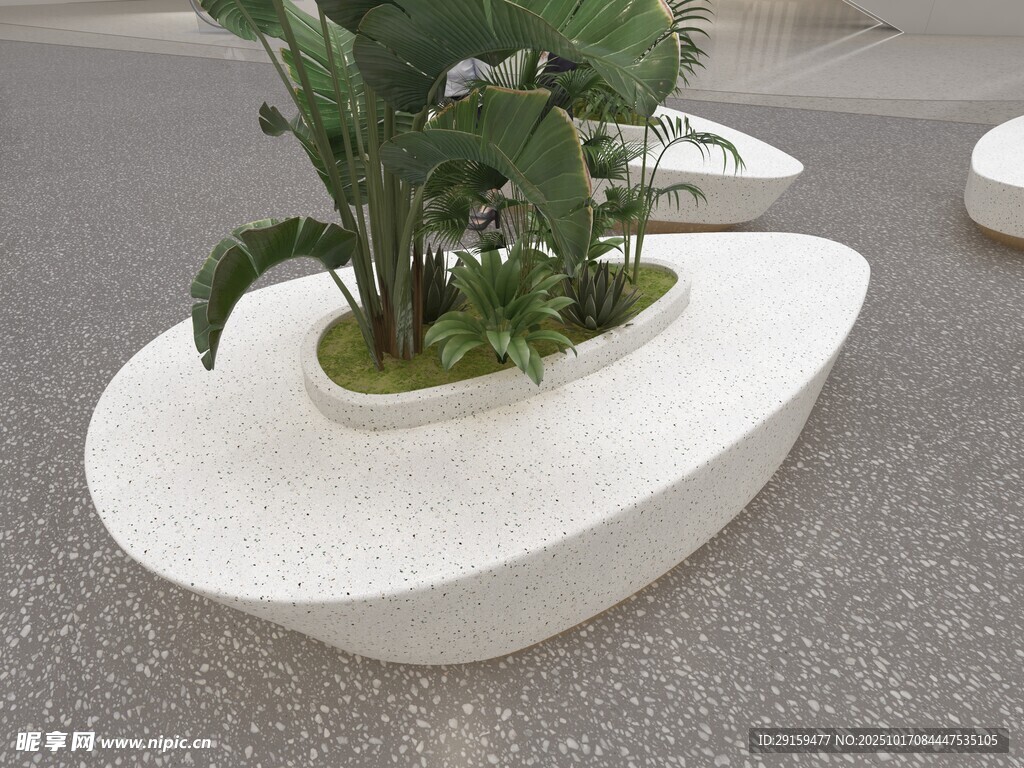 现代简约椭圆形绿植坐凳