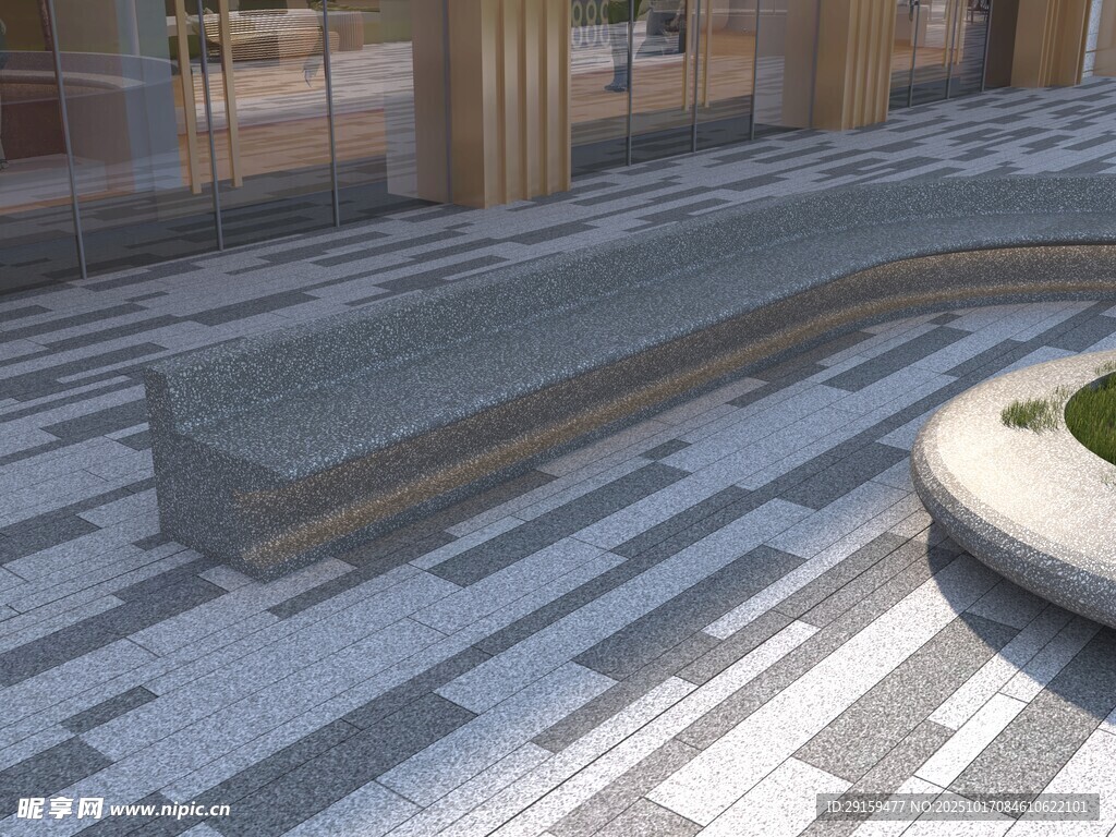 现代户外休闲区地面景观