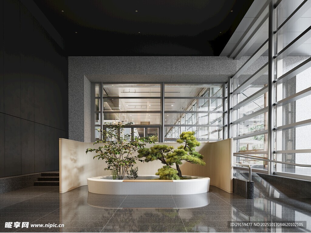 现代风室内绿植景观空间