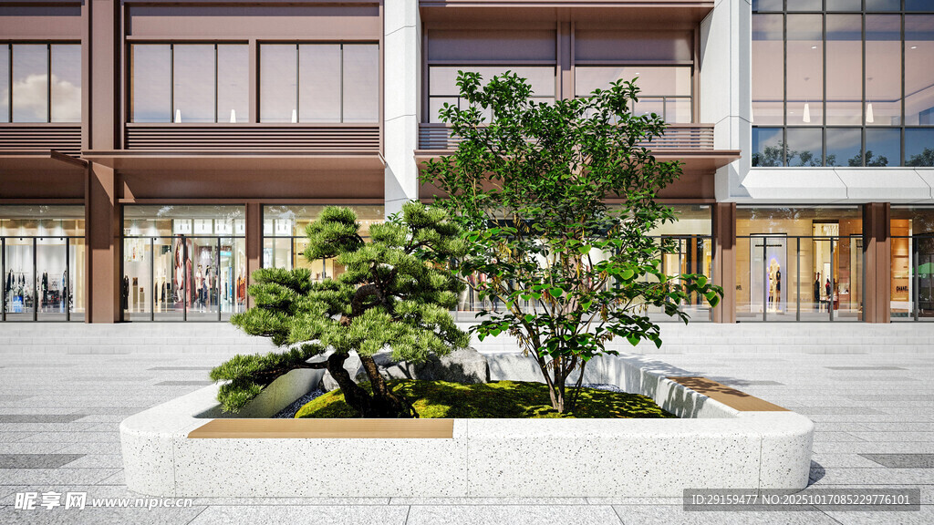 城市广场绿植景观小品