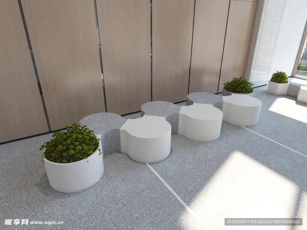 简约户外白色植物装饰摆件