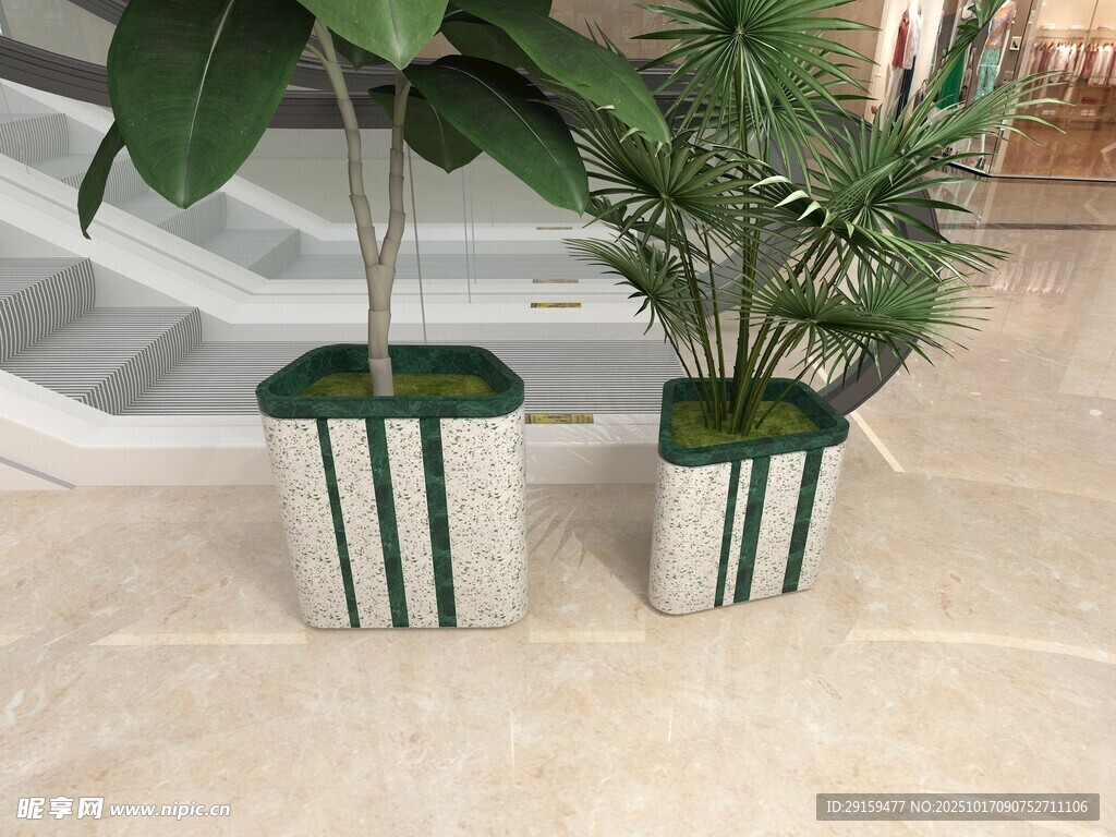现代风格绿植盆栽组合