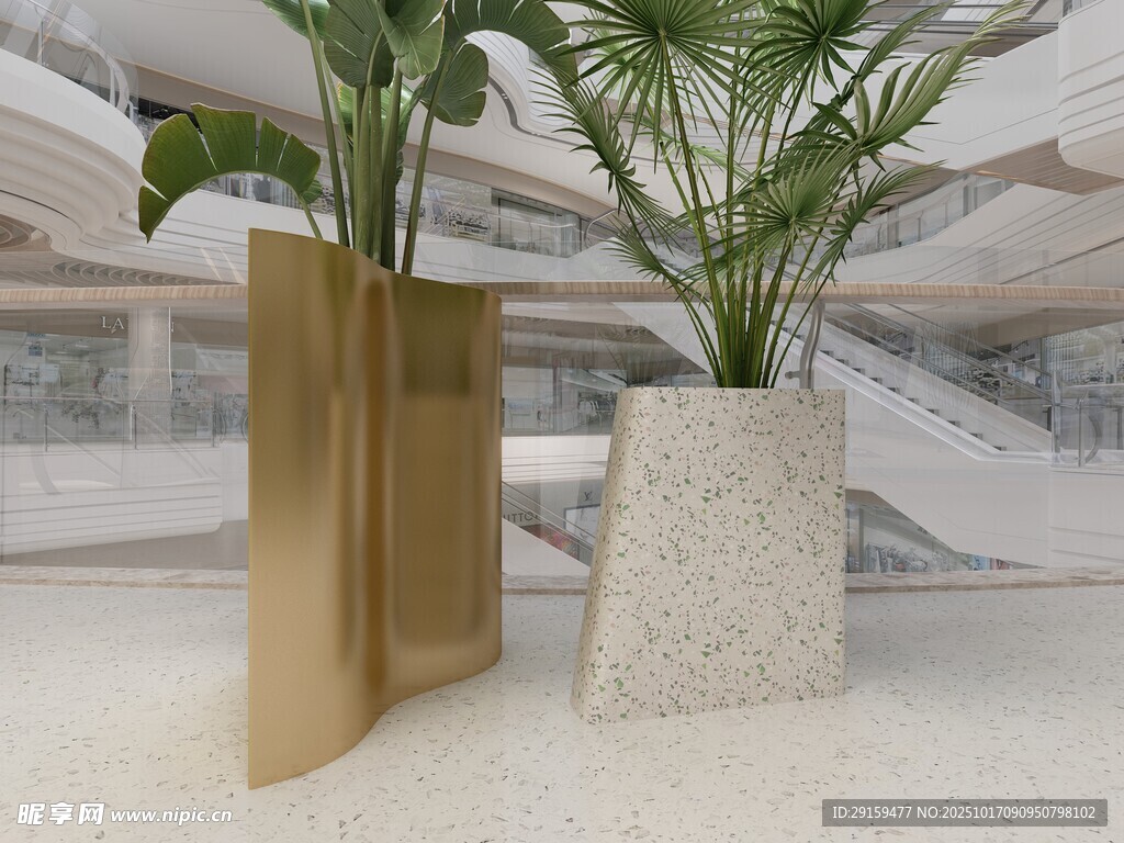 现代简约风格植物装饰摆件