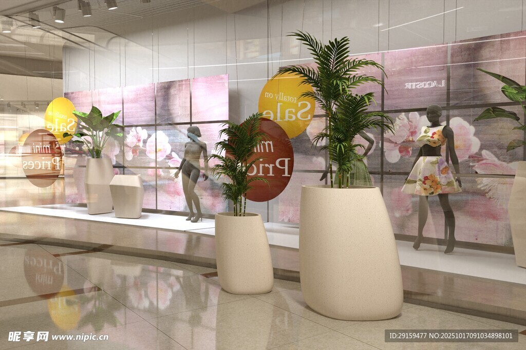 时尚花店装饰展示场景