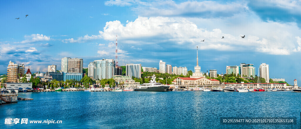 海滨城市美丽天际线景观