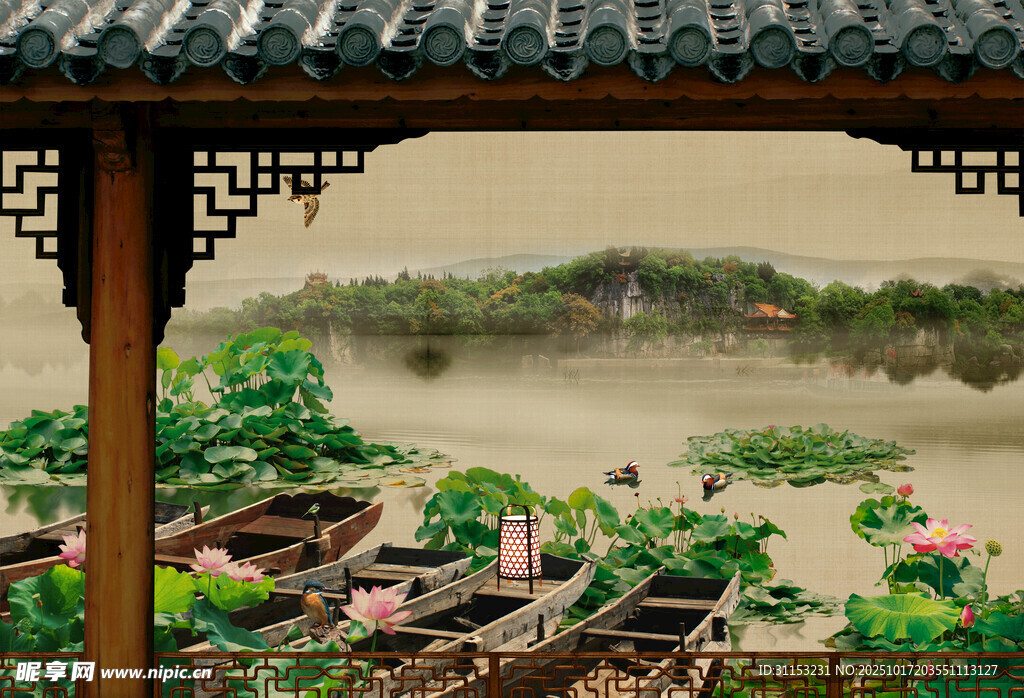 中式工笔背景
