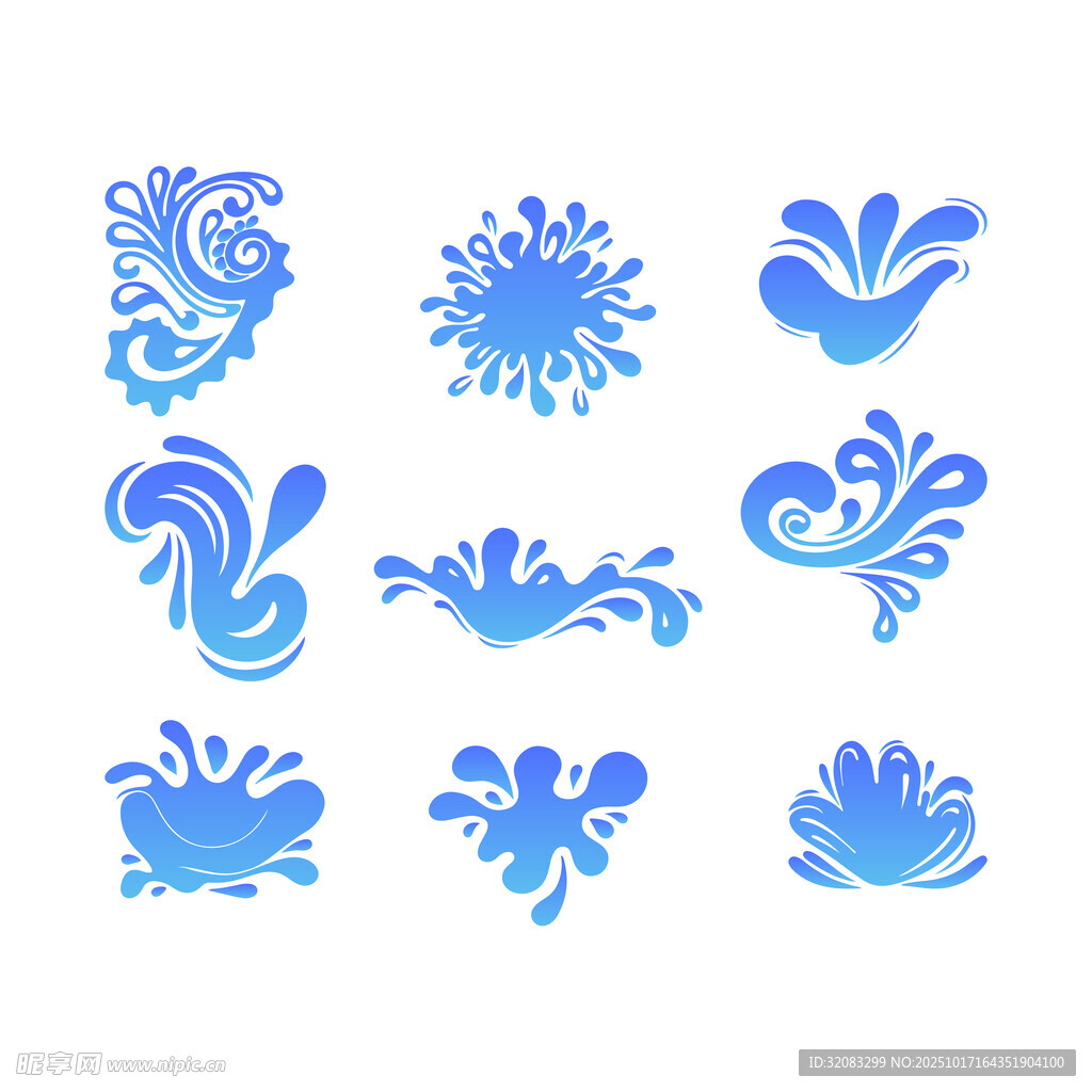 蓝色水花