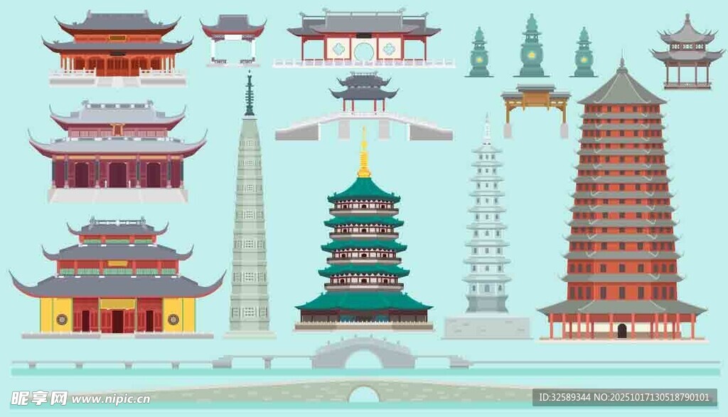 中国特色古建筑群展示