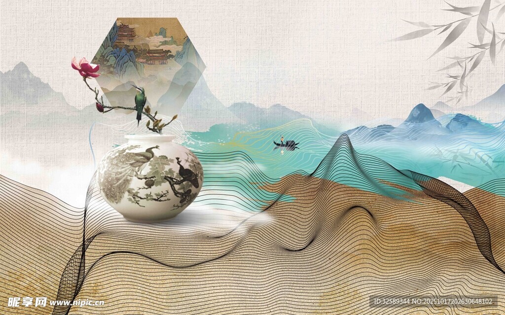 水墨山水间的静谧景致