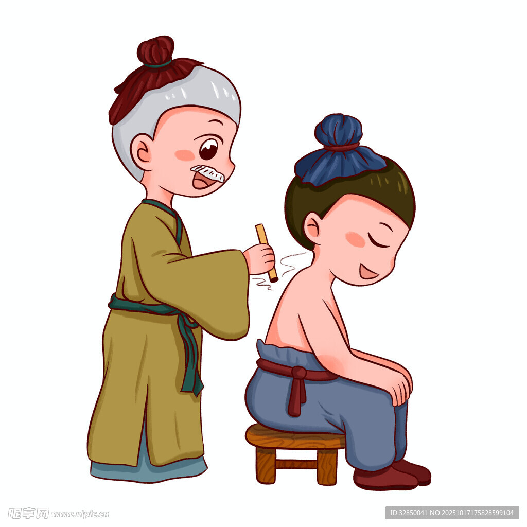 中医老者为患者推拿