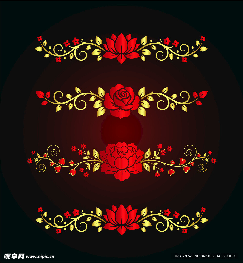 金色玫瑰花纹