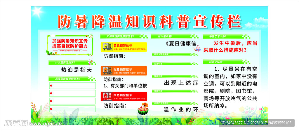 防暑降温知识科普宣传栏