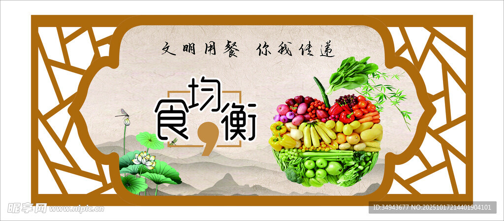 文明用餐 你我传递  食均衡 