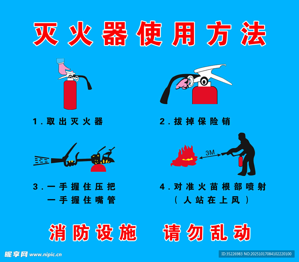 灭火器使用方法图示