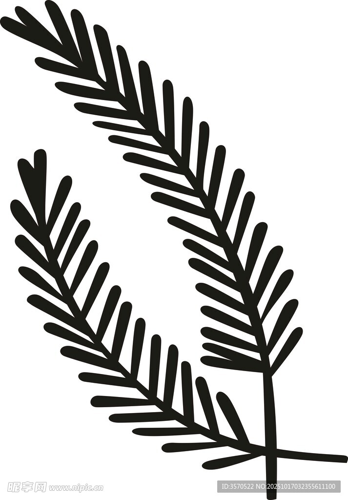简约植物枝叶图案