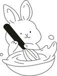 兔子搅拌食材的可爱瞬间