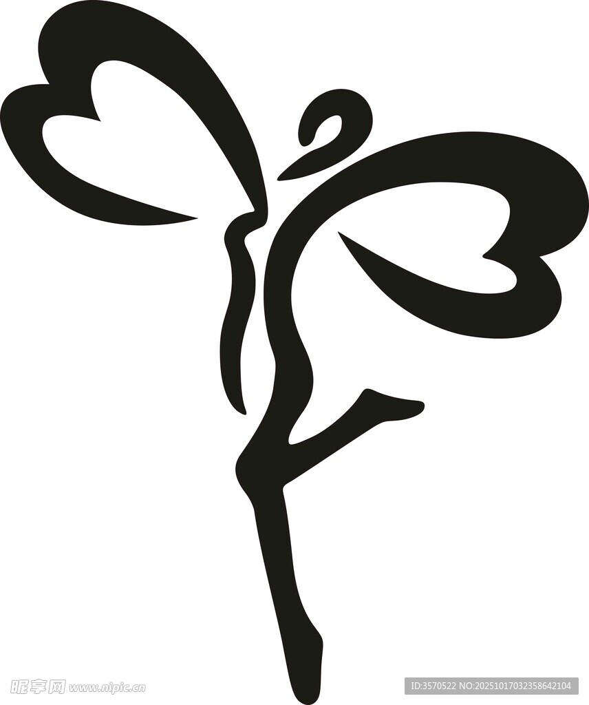 舞者造型的蜻蜓图案