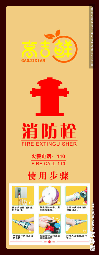 消防箱使用说明宣传海报