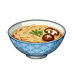 蓝碗中的美味香菇拉面