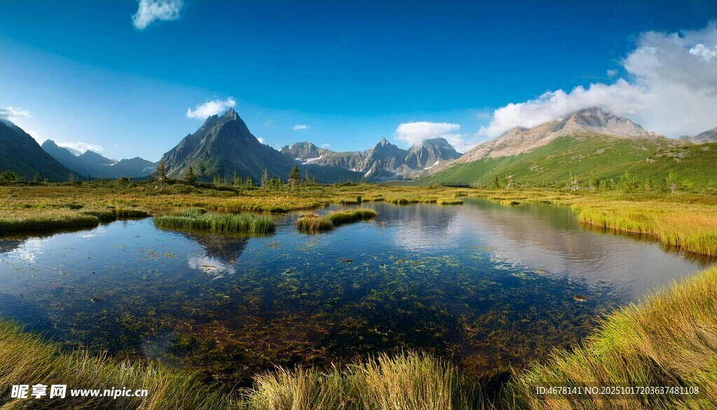 美丽湖山风景