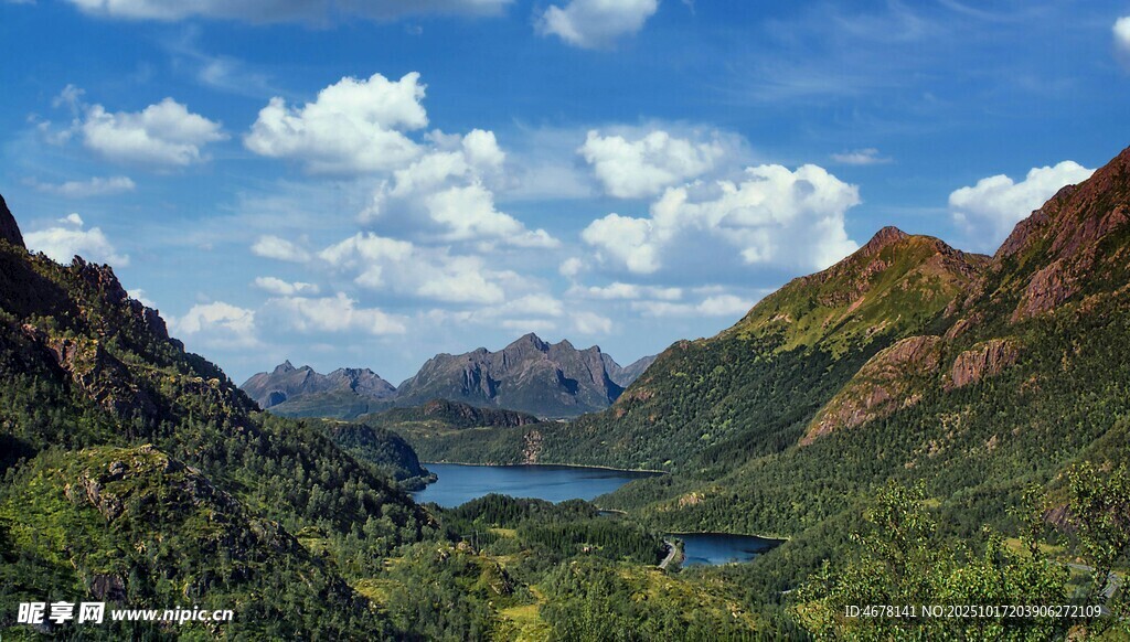 壮丽山间湖泊美景